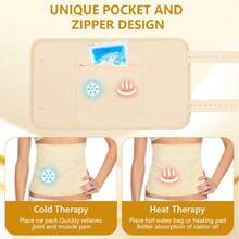 6 PCS Upgraded Castor Oil Pack Wrap Kit, Castor Oil Pack Wrap Kit For Knee, Neck And Waist, Reusable Castor Oil Packs , Machine Washable Anti Oil Leak - Apricot - View 5