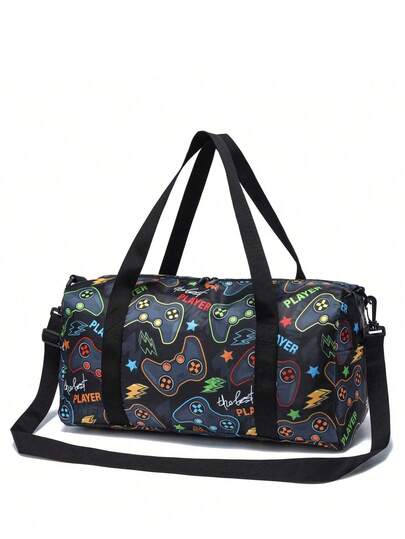 Game Theme Travel Bag, Shoe Storage Bag, Football Carrying Bag, Luggage Bag, Large Capacity Sports Shoulder Bag, Yoga Tote