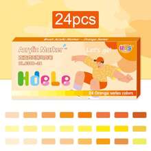 8pcs/24pcs Acrylic Markers, Creative Soft Nib Design Watercolor Pens Necessary For Painting, Stylish Marker Sets For Graffiti And Drawing In Different Materials, School Supplies