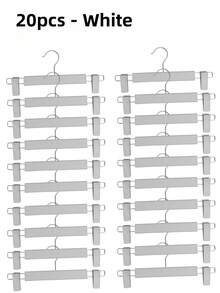 1件/5件/10件/20件黑色白色多功能无痕衣夹裤架裤夹夹子无痕防滑衣柜挂裤架内衣夹裙夹收纳架