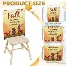 1 Stück / 4 Stück / 24 Stück Sitzbezüge für Auto mit Ahornblättern, Rehen, Füchsen, Bären, waschbare Sommersitzbezüge für Esszimmerstühle für Zuhause, Restaurant, Wohnzimmer, Küchendekoration