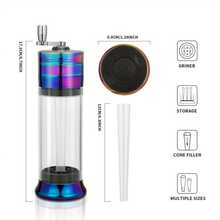 Multifunctional 3- In-1 Tobacco Herb Grinder Cone Hand Crank Loader Rolling Machine  Joint Roller Grinding Flower Buds Filling Storage All In One, Multifunctional Smoking Accessories - Rainbow - View 5