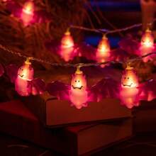 1 Peça Luzes de Corda em Formato de Abóbora, Fantasma e Morcego, Adequadas para Halloween, Natal, Festa, Baile, Decoração Doméstica de Feriados, Decoração de Halloween, Decoração de Casa, Decoração de Festa, Decoração de Halloween, Decoração de Quarto, Decoração de Jardim de Halloween para Presente Fada