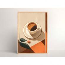 1pc Gift Terracotta Morning Vibe Coffee Wall Arts Printable Wall Arts Digital Coffee Print Vintage Coffee Posters Boho Decor No Frame - Multicolor - View 12