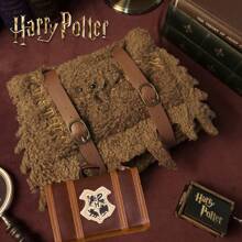 Harry Potter Harry Potter Monster Book OF Storage Bag, Wizarding World Harry Potter Book Of Monsters Plush Book Bag, Cosplay Backpack, Brown Large Capacity Travel Cosmetic Bag Teens Adults Women Portable Organizer Handbag, Cosmetic Bag, Luggage-Shaped Card Holder, ID, Access Card & Ticket Organizer, Perfect For Harry Potter Fans, Graduation Gift[Officially Licensed], School Supplies,Back To School