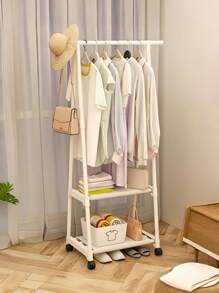 1pc Multifunctional Rolling Coat Rack, Sturdy & Fashionable Floor Standing Garment Rack, Easy To Assemble & Move, Suitable For Living Room, Bedroom, Entryway, Office, Home, Holiday & Christmas Gift, Kids Gift