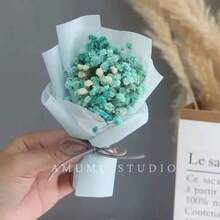 1pc Mini Artificial Flower Bouquet Includes 1pc Artificial Rose, Baby'S Breath And Rose, Wrapped In Paper, With Perfumed Soap Flower. Suitable For Mom, Girlfriend And Friend'S Birthday Or Anniversary Gift, Mother'S Day, Valentine'S Day, Wedding Favor, Home Or Desktop Decoration