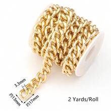 2/5pcs/Roll Aluminum Alloy Multi-Size Cuban Link Chain, Lightweight, Corrosion-Resistant, For Bracelet, Necklace, Earring DIY Jewelry Making - Aluminum Chain - View 18