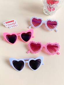 4pcs/Set 2026 Cute New 3 Heart-Shaped Styles Kids Fashion Glasses, Valentine's Day Gift - Multicolor - View 7