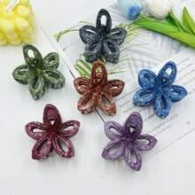 6pcs Halloween Flower Print Party ABS Plastic (ABS Resin) 6pcs Flower Print Party ABS Plastic (ABS Resin) 6pcs 4CM Colorful Small Chrysanthemum Hair Clips Flower Claws Side Clips Half Clips Occipital Hair Claw - Multicolor - View 18