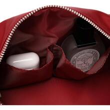 Organizer Bag -Lightweight Cosmetic Bag With Ring Clasp, Perfect Travel Makeup Bag For Women,Nylon Stand Up Design - Burgundy Red/Nylon - View 2