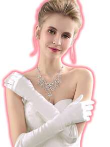 Elegante und modische verlängerte Satin-Handschuhe mit Elastan, hochwertige Textur Bankett-Handaccessoires, geeignet für Braut-Hochzeitshandschuhe, Kentucky Derby, Fotografie-Atmosphäre-Requisiten, Bühnendarbietungen, Teegesellschaft-Handdekorationshandschuhe
