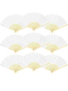 1 PIEZA/5 PIEZAS/10 PIEZAS/15 PIEZAS/20 PIEZAS Abanico de mano plegable de papel personalizado portátil, suministros para fiestas y bodas, regalo de abanico de mano, decoración, abanicos manuales, muy adecuado como regalo de fiesta y utilería fotográfica. Adecuado para decoración en restaurantes, paredes, bodas, fiestas, duchas nupciales, fiestas de cumpleaños, despedidas de solteras, regalos para fiestas de bodas.