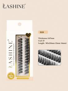Lashine LASHINE 24 Clusters Individual Cluster Lashes 0.07mm D Curl DIY Lash Extension 10mm-14mm Mixed Lash Extensions Lash Clusters Individual Fluffy Lashes Soft And Natural Fluffy False Eyelashes Individual DIY Eyelash Extension At Home