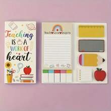 Teaching Is A Spiritual Craft "Sticky Note Paper Set - Colored Self-Adhesive Educational Design, Suitable For Teachers To Use - Including Notebooks, Planners, Pencil Cases, Etc. Ideal School Or Office Supplies, Teacher Gifts, Back To School Season, School Prizes, Birthday Gifts, Party Gifts, Holiday Gifts, Back To School Supplies, Back To School Season Gifts
