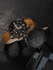 Ceasuri bărbătești de lux cu cuarț 4/2, cu curea din aliaj și piele, cadouri perfecte pentru școli, ceremonii de absolvire sau orice ocazie. Sunt foarte potrivite pentru a fi purtate de frați și sunt cadouri ideale pentru bărbați - potrivite pentru toate ocaziile.