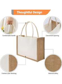 1 Stück, DIY Jutetasche, laminierte, wassergeschützte Vintage Leinenbox, Jutetasche, Geschenktüte, Muttertagsgeschenk, Urlaubsaccessoires, Hochzeitsbedarf, Geburtstagsparty-Zubehör, Geburtstagsgeschenke, Party-Gastgeschenke, Osterzubehör