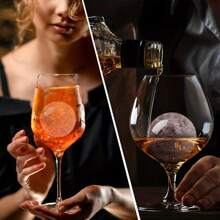 Moldes grandes de silicona para hacer bolas de hielo para whisky - Fabricante de bolas redondas con tapas para cócteles, bourbon y bebidas - Liberación fácil - Bandeja de cubitos de hielo perfectamente redondos