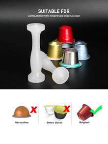 Plastic Espresso Tamper Mini Coffee Knock Box Calibrated PP Material Compatible With Originalline Capsule - White - View 5