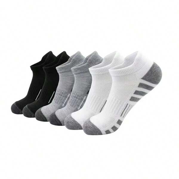 3 pares de meias de basquete, meias curtas absorventes de suor com fundo de toalha, meias esportivas masculinas, pretas, brancas e cinza, antiderrapantes, tamanho grande
