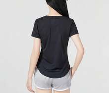 Under Armour Áo thun thể thao nữ STRIDE 2.0 thoáng khí, nhanh khô, tập luyện thể dục - màu đen - Xem 3