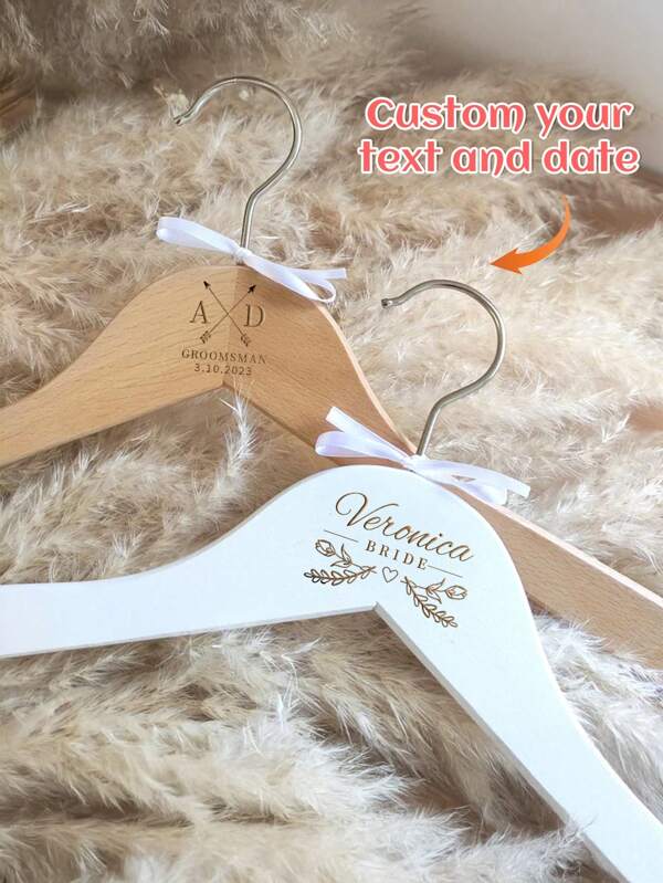 Personalized Bride Hanger - Wedding Hanger - Bridesmaid Hangers - Wooden Engraved Hanger - Bridal Dress Hanger - Wedding Name Hangers,Custom Bridal Wedding Hanger | Personalized Wedding Dress Hanger For Her | Bridesmaid Hanger | Engraved Wedding Hanger | Bridesmaid Proposal
