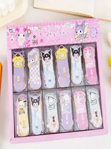 Sanrio 15 piezas Sanrio Melody, Marcador KT, Marcador de inserción hueco pequeño, Soporte de libro de texto, novela y material escolar, de vuelta a la escuela
