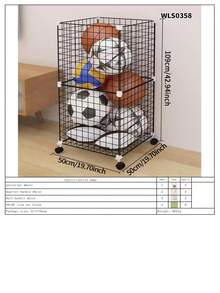 Cesta para ropa sucia, cesta de almacenamiento con ruedas de hierro artístico para uso doméstico interior, para baño o dormitorio, fácil de ensamblar, cesta de almacenamiento móvil - Multicolor - Ver 20