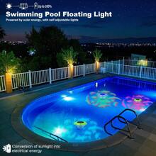 Luces flotantes solares para piscina, luces flotantes RGB que cambian de color para piscina, luces solares LED flotantes a prueba de agua IP68 que pueden colgarse, adecuadas para piscinas de verano, jacuzzis, bodas, caminos y decoraciones de fiestas.