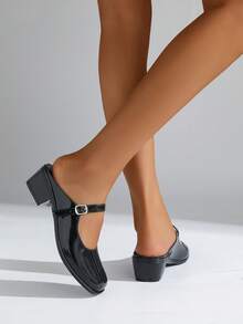 Zapatos planos de mujer con brillo 2025, suela suave y flexible, nuevos zuecos de punta puntiaguda tipo slip-on con diseño elegante de lazo, hebilla metálica individual, aptos para citas, formal, viajes, todas las estaciones