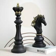 1pc Creative Home Furnishings International Elephant Resin Furnishings Window Decoration Black Chess Pieces Decoration