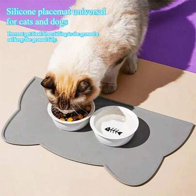 Esterilla de alimentación de silicona para mascotas, diseño antideslizante para perros y gatos, apto para comer y beber de las mascotas