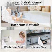 SKKRERemovable Shower Splash Guard For Bathtub 2Pack Shower Water Splash Guard Bathtub Splash Guard Shower Guards To Keep Water In Shower Bath Tub Splash Guard For Walk In Shower SelfAdhesive Waterproof2f2f - as pic - View 3
