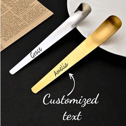 Stainless Steel Creative Curved Metal Mixing Spoon, Suitable For Coffee, Milkshakes, Smoothies, Cocktails, Juices, Desserts, Portable And Easy To Use, Ideal For Home, Bar, Cafe, Also A Great Easter Gift, Home Decor, Christmas Atmosphere, And Souvenir