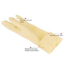 SKKREMamison Kitchen Rubber Glove Pink XXL Size 1 Pairs Reusable Waterproof Household Dish Washing Cleaning Rubber Gloves NonSlip Kitchen Gloves (White)2i3h - as pic - View 3