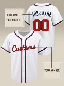 Camiseta de béisbol personalizada para hombres, mujeres y jóvenes - Camiseta de moda con nombre y número impresos