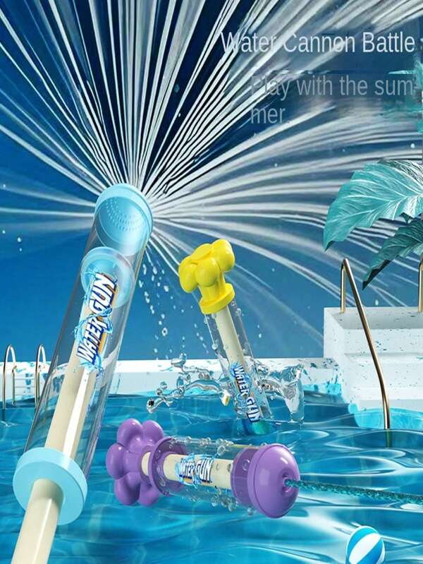 Pistola de agua de gran capacidad con mecanismo de extracción, juguete lanzador de agua ideal para adolescentes, apropiado para fiestas en la piscina, graduaciones y eventos de regreso a clases, regalitos para fiestas en la piscina (Nota: Pueden ocurrir ligeras diferencias de color ya que el producto está hecho de plástico)