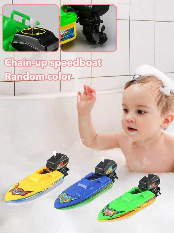 Random Color Wind-Up Boat Toys - Interesting Bath Floating And Pool Toys For Children, Swimming Pool Clock Boat, Summer Outdoor Game Gift For Boys And Girls