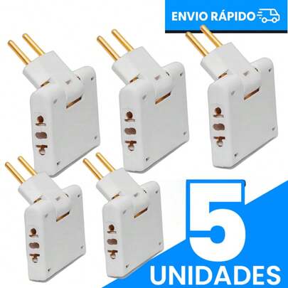 Adaptador tomada Articulado Dobrável 3 entradas 110V/220V Deslocado 10A Resistente Bivolt