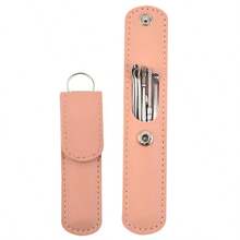 6/32/38pcs Stainless Steel Nail Clipper Set With Portable Case, Manicure Tools, Pink Nail Trimmer, Ear Wax Removal Tool Set, Spiral Rotating Ear Pick, Cleaning Ear Pick - Pink - View 12