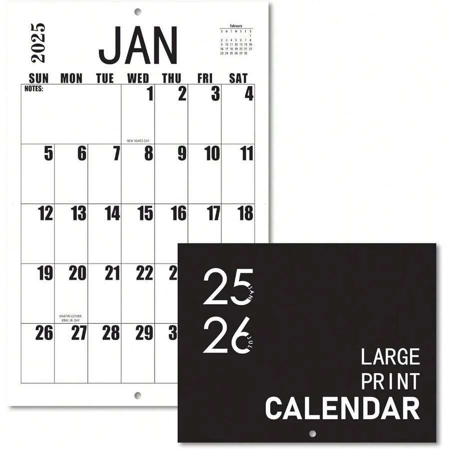Large Wall Calendar 2025-2026, Big Grid Jumbo Calendar 23 X 15 Inches Runs From Now To Jul 2026, Large Print Wall Calendar Perfect For Planning, Organizing, And Scheduling Your Life - 1 - View 1