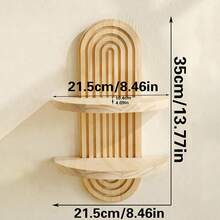 1件/2件几何造型壁挂式悬浮置物架，乡村风木质壁挂式收纳架，卧室厨房浴室壁挂式木质展示架，小型壁挂式农舍风格装饰，春季家居装饰，母亲节完美礼物，房间装饰，卧室装饰，墙面装饰 - 原木色 - 查看 13