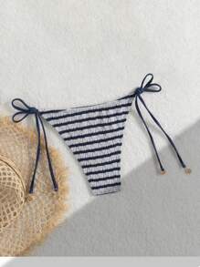 Braga de bikini con cordones y rayas de verano para dama, trajes de baño de gran en Europa y América
