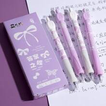 4pcs/Set Butterfly Series Twist Answer Ballpoint Pen, 0.5mm Black Exam Release Rollerball Pen, ABCD Answer Output, Reject Indecision, School & Office Writing Supplies School Supplies,Back To School
