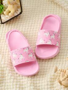 1 Pair Cute Cartoon Unicorn Infant Girls' Comfortable, Fashionable, Casual, Lightweight, Summer Home Slippers - Pink - View 1