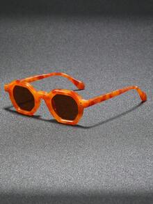 1 件男士多边形复古个性化百搭街头风格时尚眼镜，适合海滩、派对、骑自行车返校时尚学院风 - 彩色 - 查看 3