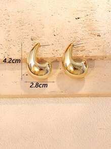 1 Paar Oversized dramatische CCB Material UV-beständige glänzende Tränenform Ohrringe Ohrstecker