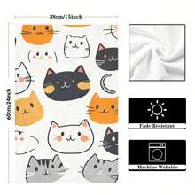 2 paños de cocina con estampado de cabeza de gato, toallas de cocina de alta absorción, ideales para cocinar, hornear, usos en la cocina y el baño