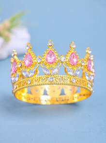 1 pezzo Piccola Molletta per capelli a forma di corona di cristallo per chignon laterale, corona da principessa per compleanno, decorazione per torta, accessori per capelli, strumenti per capelli, accessori di bellezza, accessori per capelli ricci da donna, autunno, viaggio
