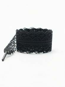 1 Pair Lace Shoe Laces, Cute Ballerina Style White Silk Lace Trim - Cz-lace Lace - View 150